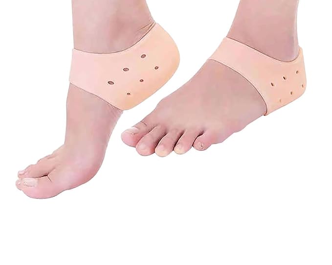 purastep fersenpolstersocken aus silikongel zur schmerzlinderung – 1 paar (beige, einheitsgröße) purastep fersenpolstersocken aus silikongel zur schmerzlinderung – 1 paar (beige, einheitsgröße)